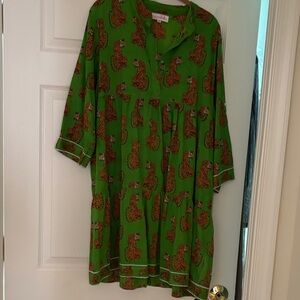 Green Tiger Print Dress